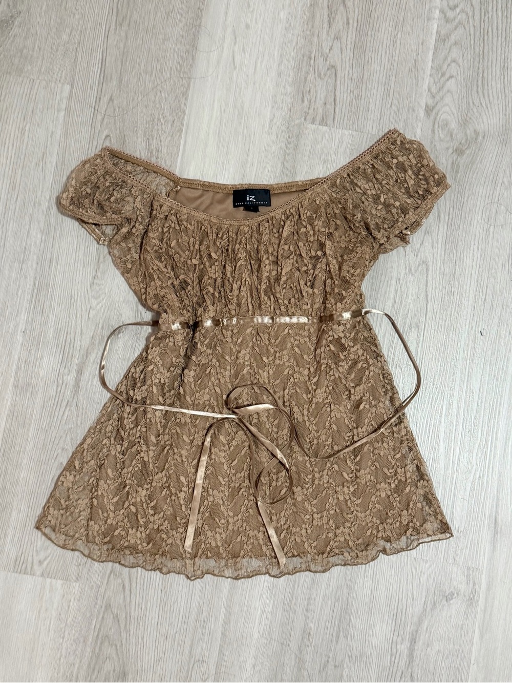 Vintage Baby Doll iZ Byer California Dark Green Lace Top
